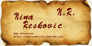 Nina Resković vizit kartica